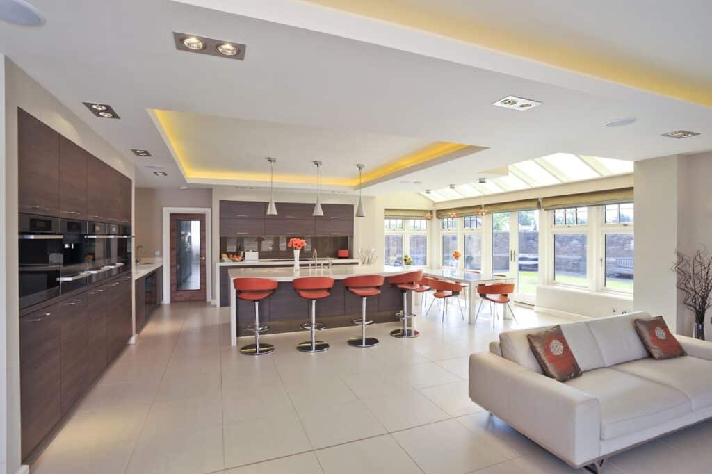 Mr & Mrs Beech - 2011 -quartz grey oak kitchen with Corian worktops