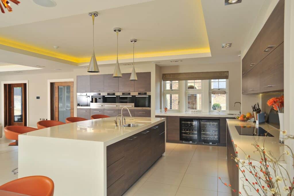 Mr & Mrs Beech - 2011 -quartz grey oak kitchen with Corian worktops