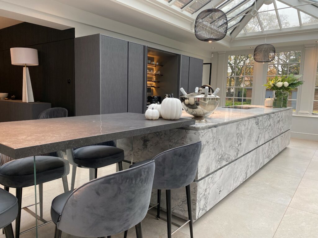 Stone kitchen island